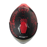 Casco Shaft Pro 240Dv Retrum Negro Rojo Visor Iridium Rojo 2